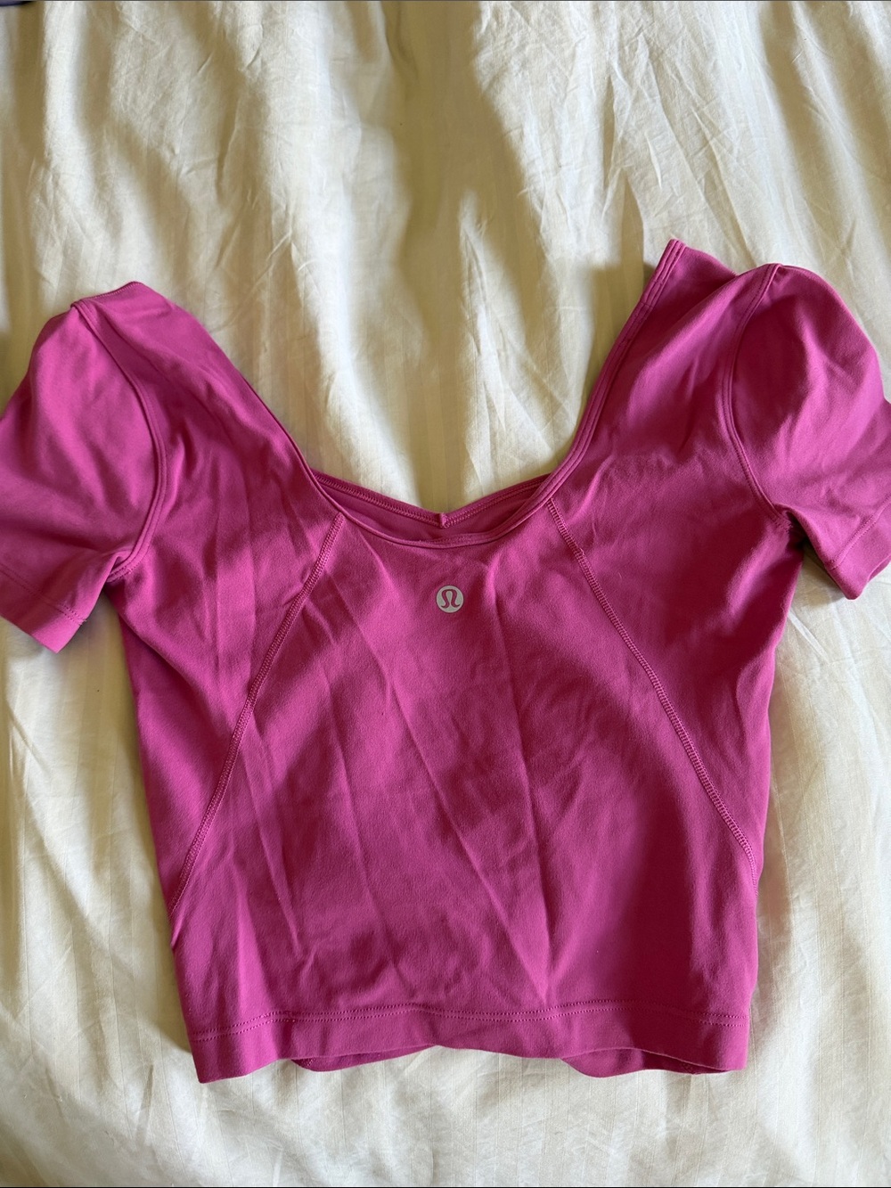 lululemon athletica Pink Short-Sleeve Scoop Crop Top